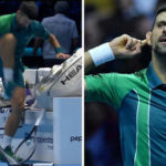 Novak Djokovic stomps on two rackets in rollercoaster ATP Finals win over Holger Rune